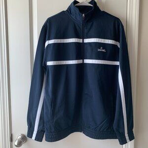 Mens Spalding Trackjacket 80s Sportswear Sweatshirt Full Zip New With Tag M Navy